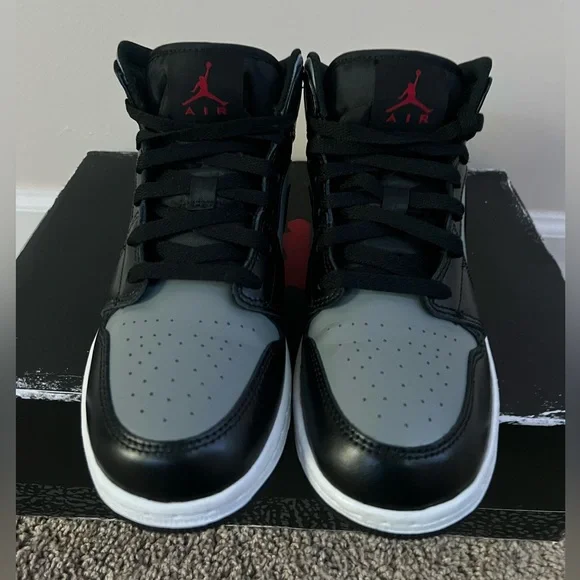 Nike Air Jordan 1 Mid Shadow Red Sneakers- Youth Size 6